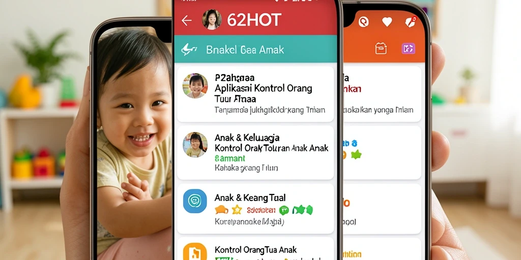 Antarmuka aplikasi 62HOT yang ramah pengguna untuk kontrol orang tua.
