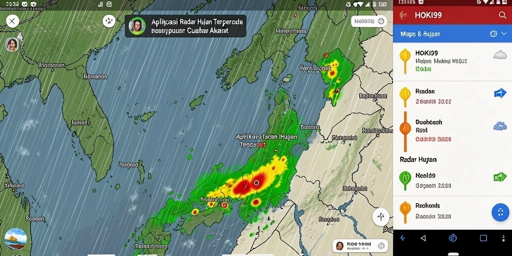 Antarmuka aplikasi HOKI99 yang menampilkan radar hujan secara real-time.