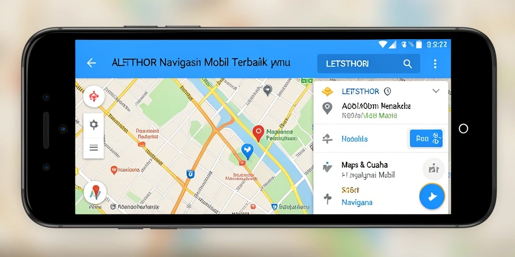 Tampilan antarmuka LETSTHOR yang ramah pengguna untuk Navigasi Mobil.