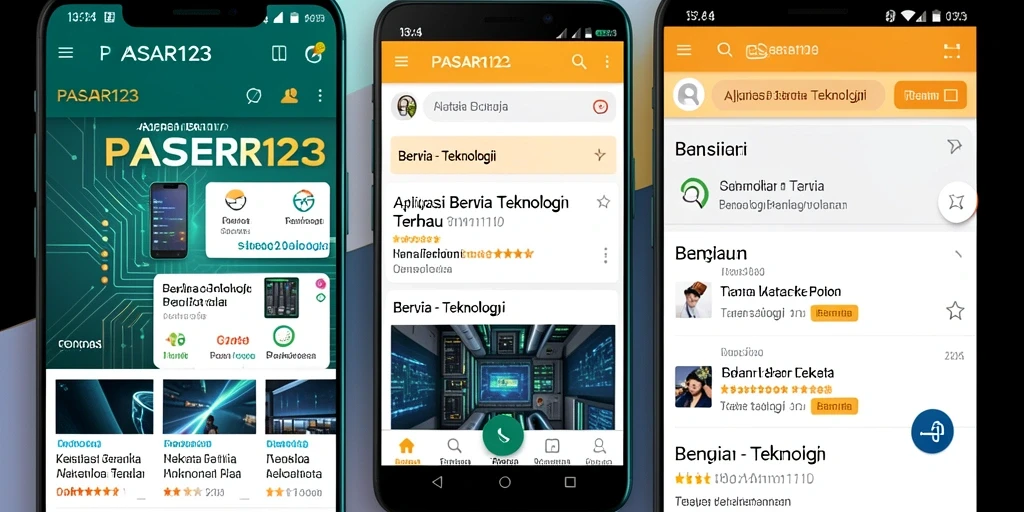 Antarmuka PASAR123 menampilkan berita teknologi yang menarik.