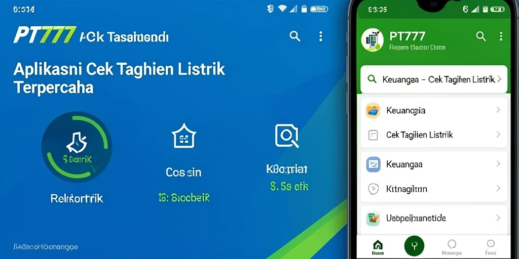 Antarmuka aplikasi PT777 untuk cek tagihan listrik yang mudah digunakan.