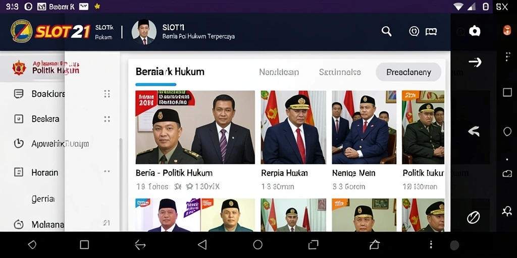 Tampilan antarmuka SLOT21 yang menarik dan informatif.